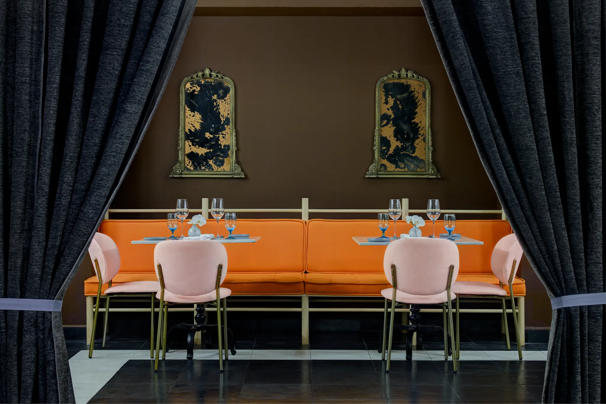 Rue de Rivoli French restaurant at Dreams Puerto Morelos Resort & Spa featuring intimate seating, elegant décor, and romantic dining ambiance.